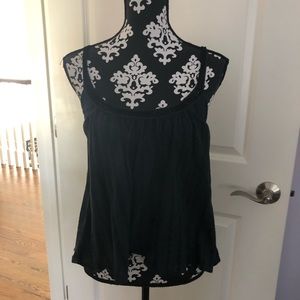 Open Back Black Tank with Detailing